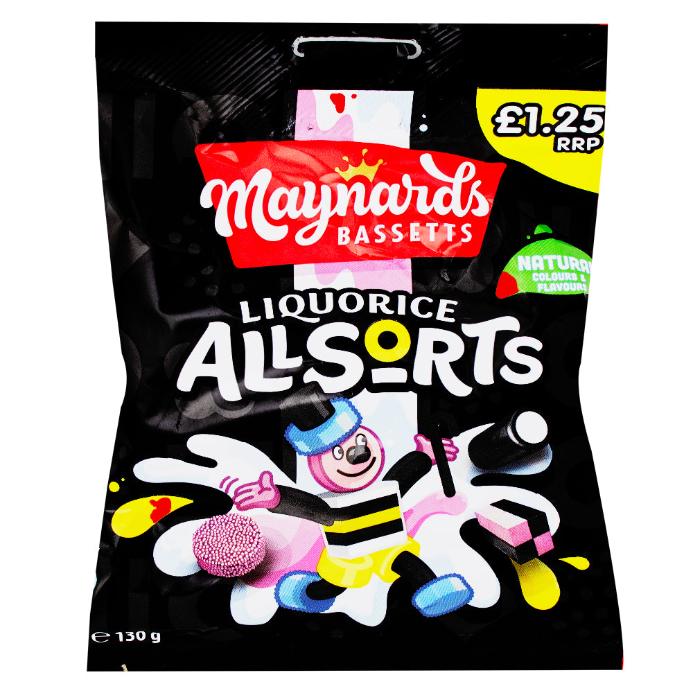 Maynards Bassetts Liquorice Allsorts 130g (UK) - 12 Pack - Licorice Allsorts