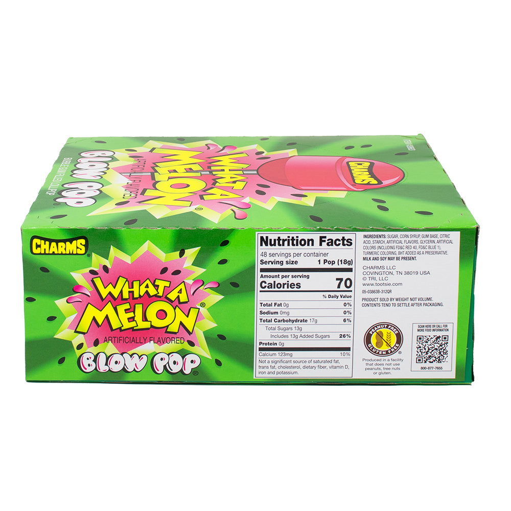 Charms Blow Pop What A Melon - 48 Lollipops  Nutrition Facts Ingredients