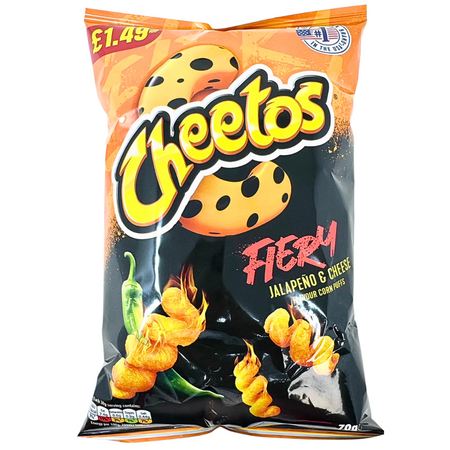 Cheetos Fiery Jalapeno & Cheese Corn Puffs - 70g