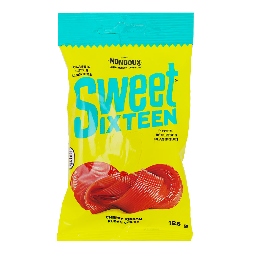 Sweet Sixteen Cherry Ribbon 125g - 10 Pack - Mondoux Candy - Canadian Candy - Candy Store - Licorice Candy - Sweet Sixteen