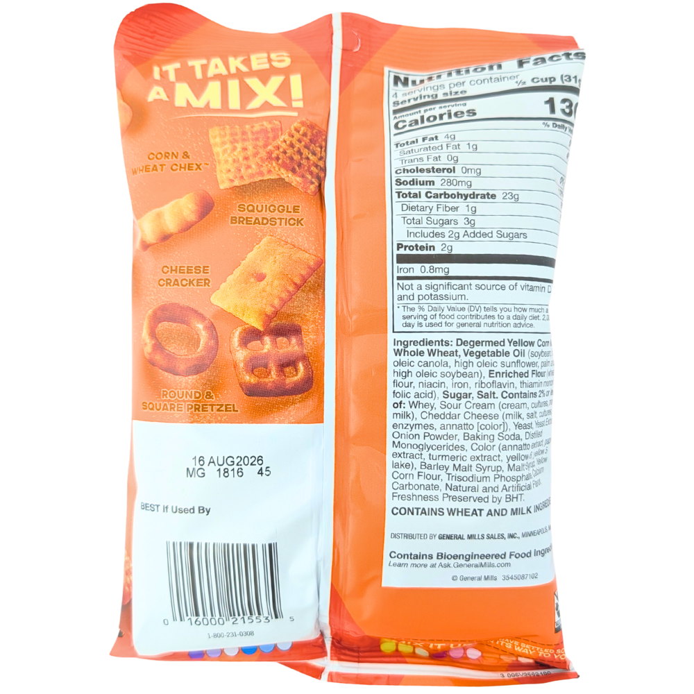 Chex Mix Cheddar Savory Snack Mix 4.5oz - 8 Pack