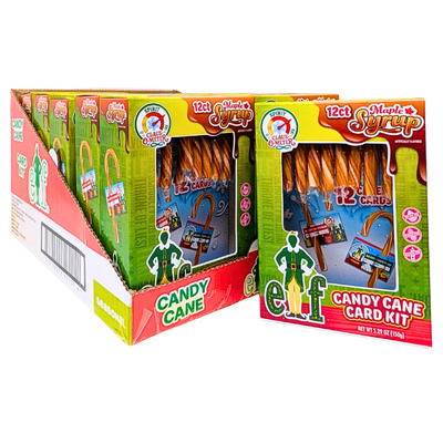 Christmas Elf Maple Syrup Candy Cane Card kit 150g - 12 Pack