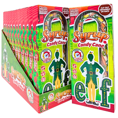Christmas Elf Maple Syrup Jumbo Candy Cane 50g - 12 Pack