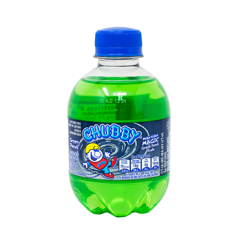 Chubby Martian Magic Green Punch Soda 250mL - 24 Pack