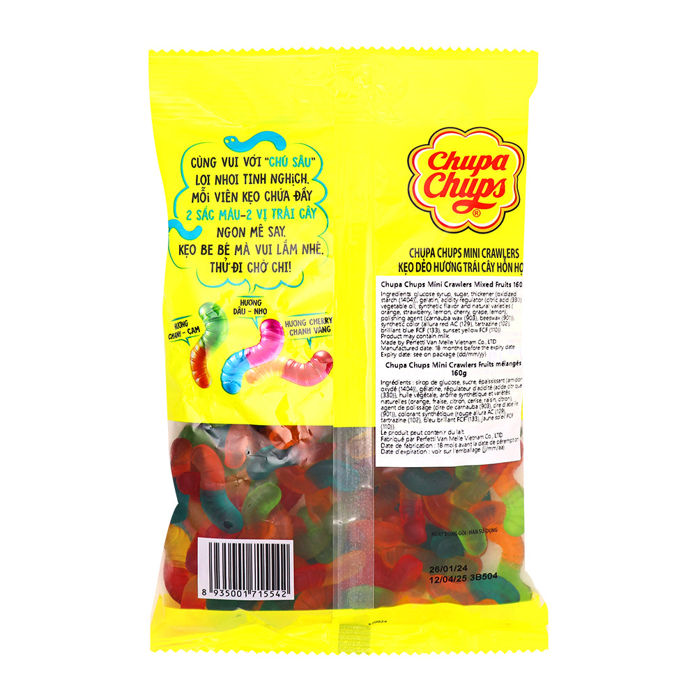 Chupa Chups Mini Crawlers (Vietnam) 160g - 10 Pack  Nutrition Facts Ingredients
