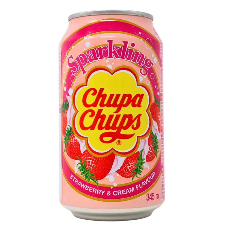 Chupa Chups Sparkling Strawberry 345mL-24 Pack - Soda Pop