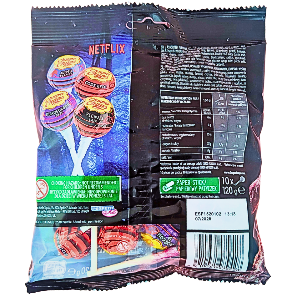 Chupa Chups Stranger Things 4 Flavours 120g - 12 Pack