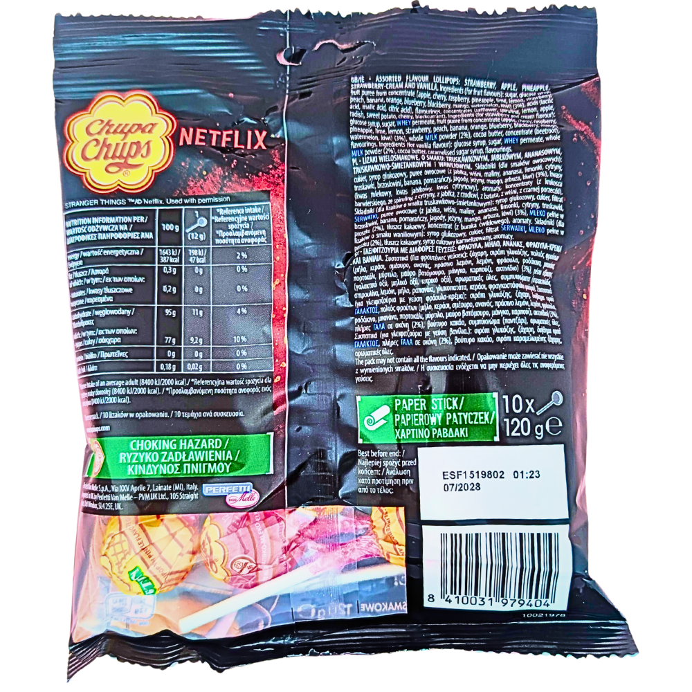 Chupa Chups Stranger Things 5 Flavours 120g - 12 Pack