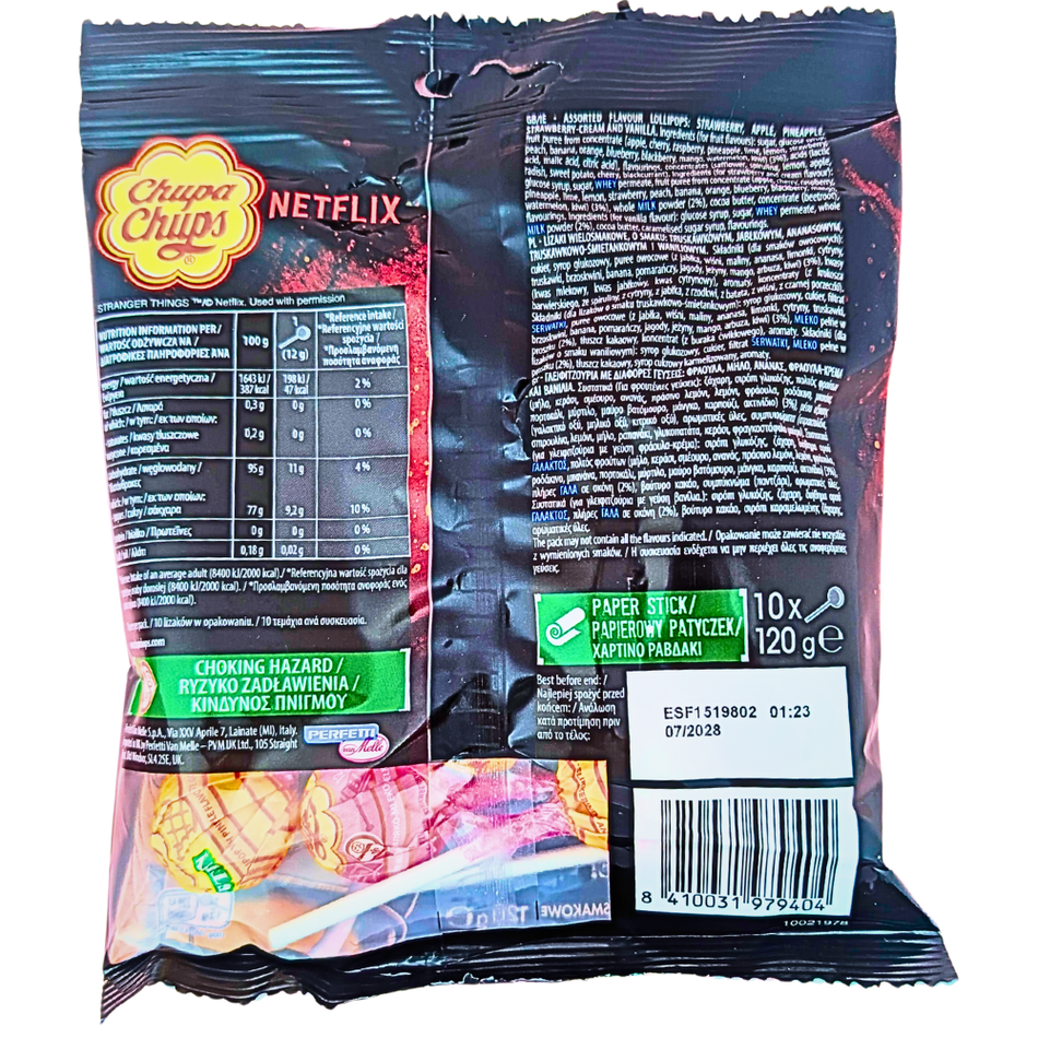Chupa Chups Stranger Things 5 Flavours 120g - 12 Pack
