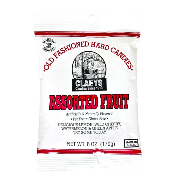 Claeys Assorted Fruit Old Fashioned Hard Candies 6oz - 24 Pack