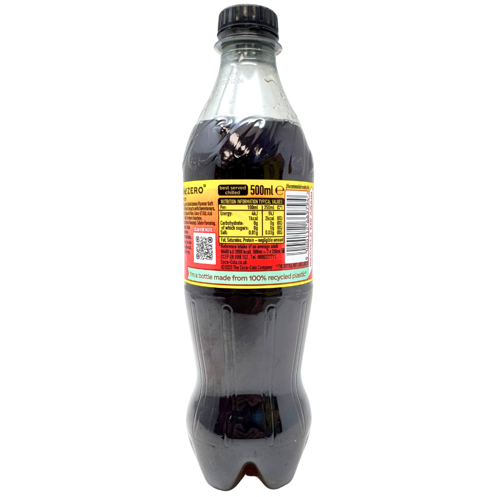 Coca Cola Lemon Zero Sugar 550mL (UK) - 12 Pack
