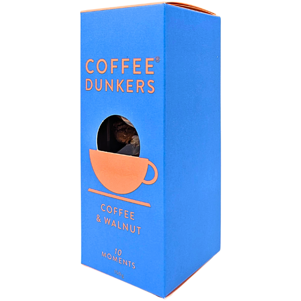 Coffee Dunkers Coffee & Walnut Biscuits 150g (UK) - 12 Pack