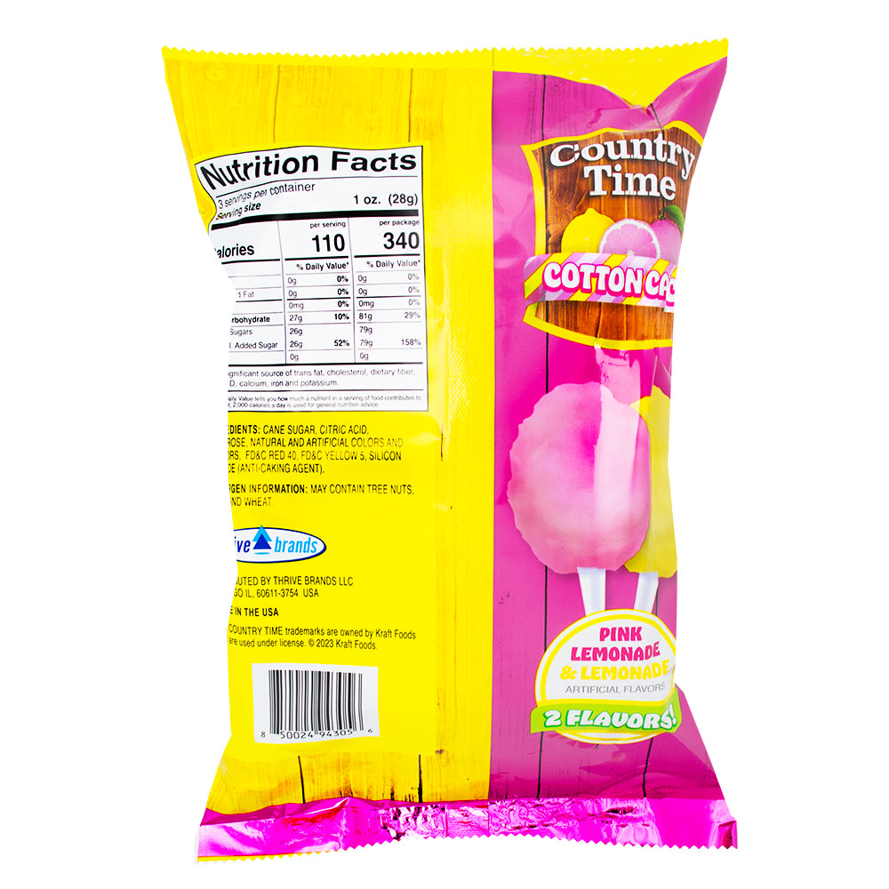 Country Time Cotton Candy 3oz - 12 Pack   Nutrition Facts Ingredients