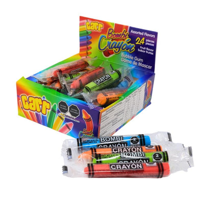 Crayon Bubble Gum 24ct (Mexico) - 1 Box