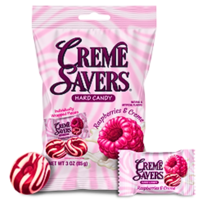 Creme Savers Raspberries and Creme 3oz - 12 Pack