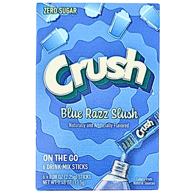Crush Singles To Go Zero Sugar - Blue Razz Slush 13.5g - 12 Pack