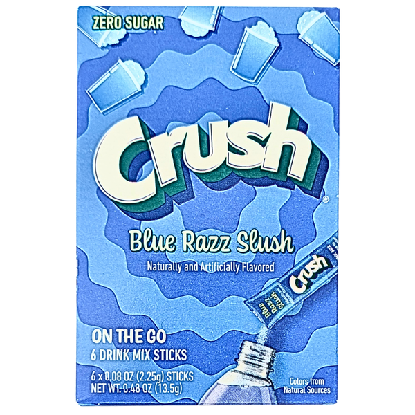 Crush Singles To Go Zero Sugar - Blue Razz Slush 13.5g - 12 Pack