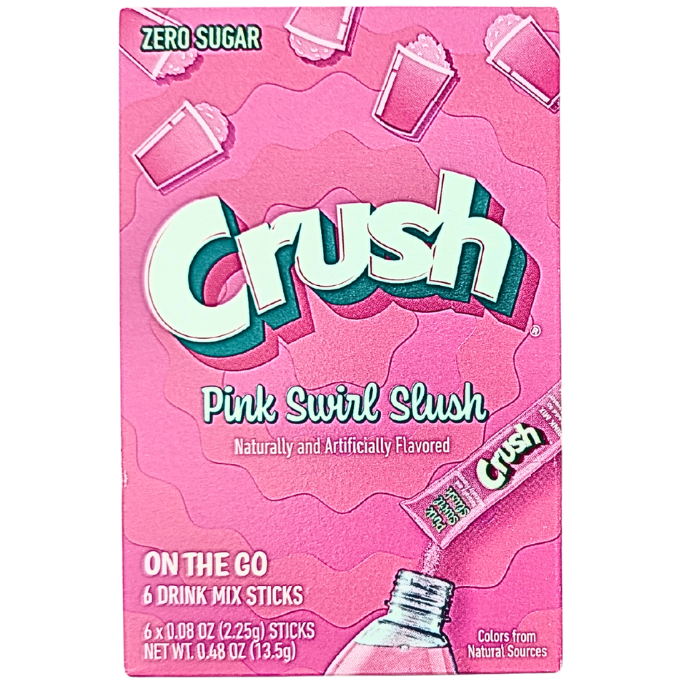 Crush Singles To Go Zero Sugar - Pink Swirl Slush 13.5g - 12 Pack