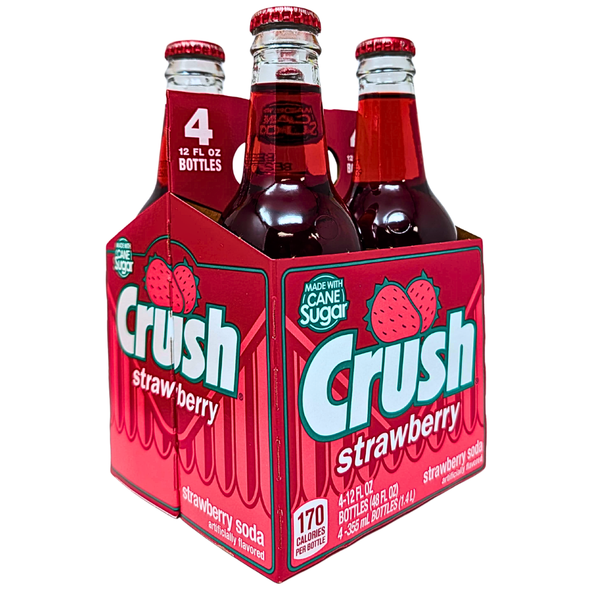 Crush Strawberry Soda in Glass 12oz - 4 Pack