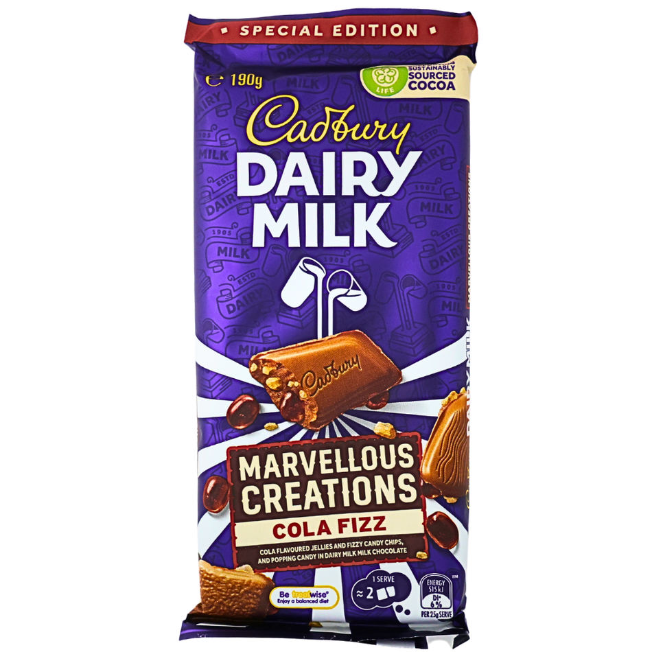 Dairy Milk Marvelous Creations Cola Fizz 190g (Aus) - 15 Bars