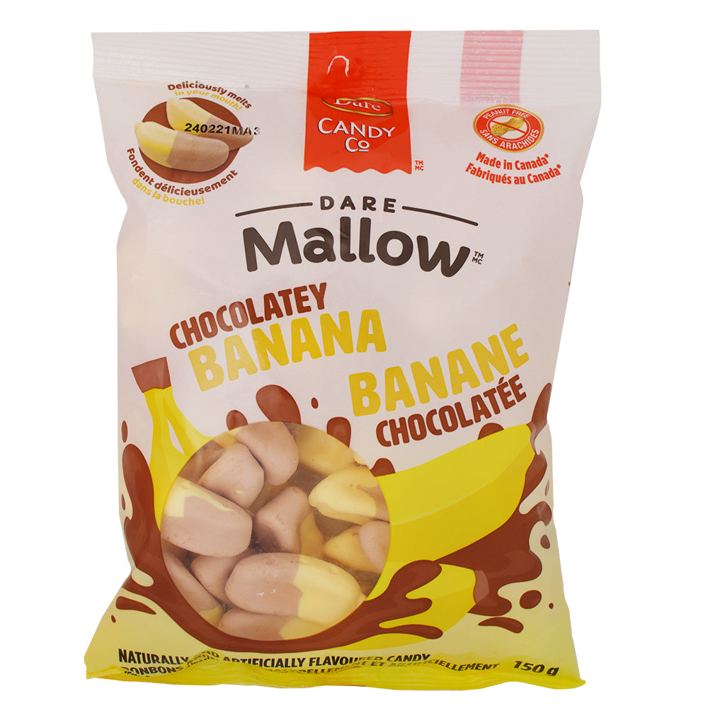 Dare Mallow Chocolatey Banana Flavoured Marshmallow Candy 150g - 7 Pack - Wholesale Candy - Canadian Candy - Marshmallow Candy - Dare - Dare Mallow