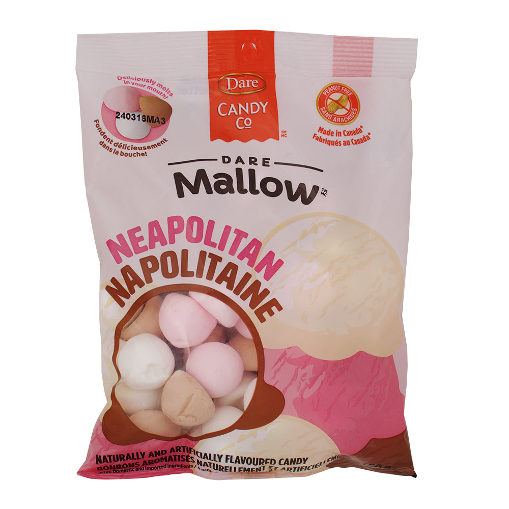 Dare Mallow Neapolitan Flavoured Marshmallow Candy 150g - 7 Pack - Canadian Candy - Candy Store - Dare Candy - Marshmallow Candy - Neapolitan Candy