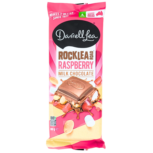 Darrell Lea Raspberry Rocklea Road Block 180g (Australia) - 12 Pack