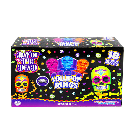 Day of The Dead Lollipop Rings - 18 Pack