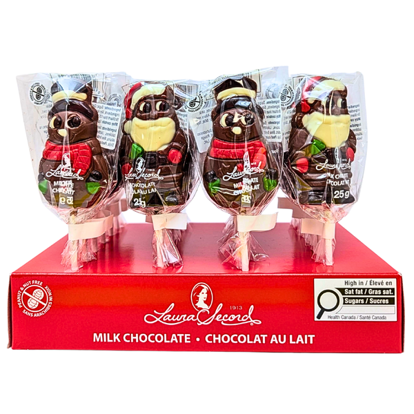 Christmas Belgian Milk Chocolate Christmas Lollipops 25g - 24 Pack