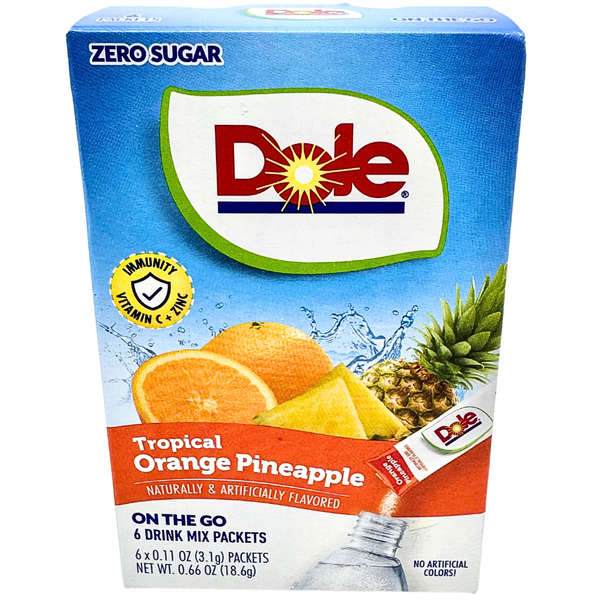 Dole Singles To Go Zero Sugar - Tropical Orange Pineapple 18.6g - 12 Pack
