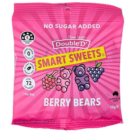 Double 'D' Smart Sweets Berry Bears 50g (Australia) - 12 Pack