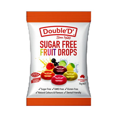 Double 'D' Sugar Free Fruit Drops (Australia) - 70g - 12 Pack