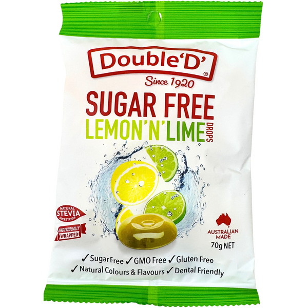 Double 'D' Sugar Free Lemon Drops (Australia) - 70g - 12 Pack