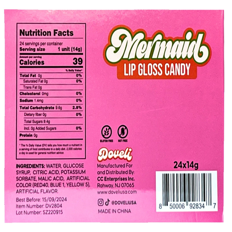 Doveli Mermaid Lip Gloss Candy 0.5oz-24 Pack