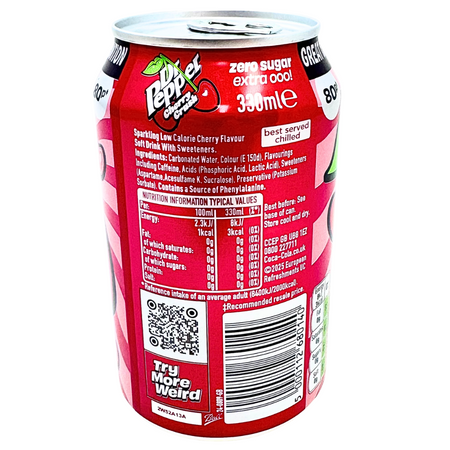 Dr. Pepper Cherry Crush Zero Sugar 330mL (UK) - 24 Can