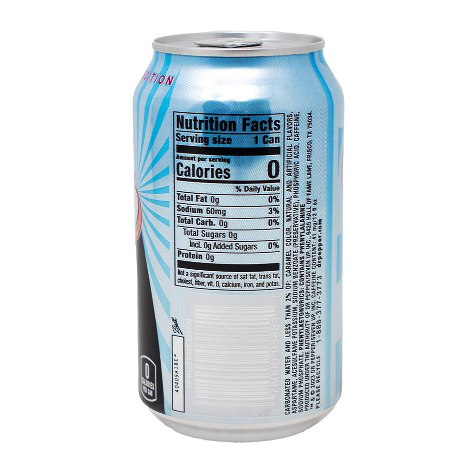 Dr Pepper Zero Sugar Creamy Coconut Limited Edition 355mL - 12 Pack  Nutrition Facts Ingredients