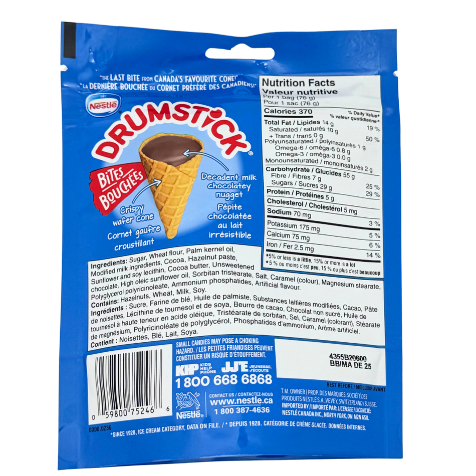 Drumstick Bites Milk Chocolatey Cones 76g - 12 Pack