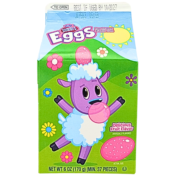 Dubble Bubble Easter Gum Eggs Milk Carton 6oz - 24 Pack