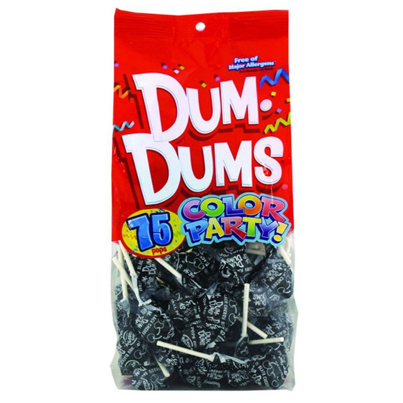 Dums Color Party Black Cherry Lollipops 75 CT - 4 Pack - Dum Dum Lollipops