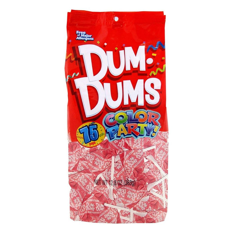Dum Dums Color Party Light Pink Bubble Gum Lollipops 75 CT - 4 Pack - Dum Dum Lollipops