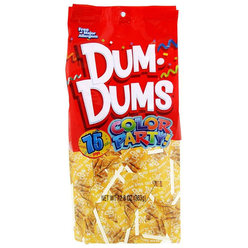 Dum Dums Color Party Yellow Cream Soda Lollipops 75 CT - 4 Pack - Dum Dum Lollipops