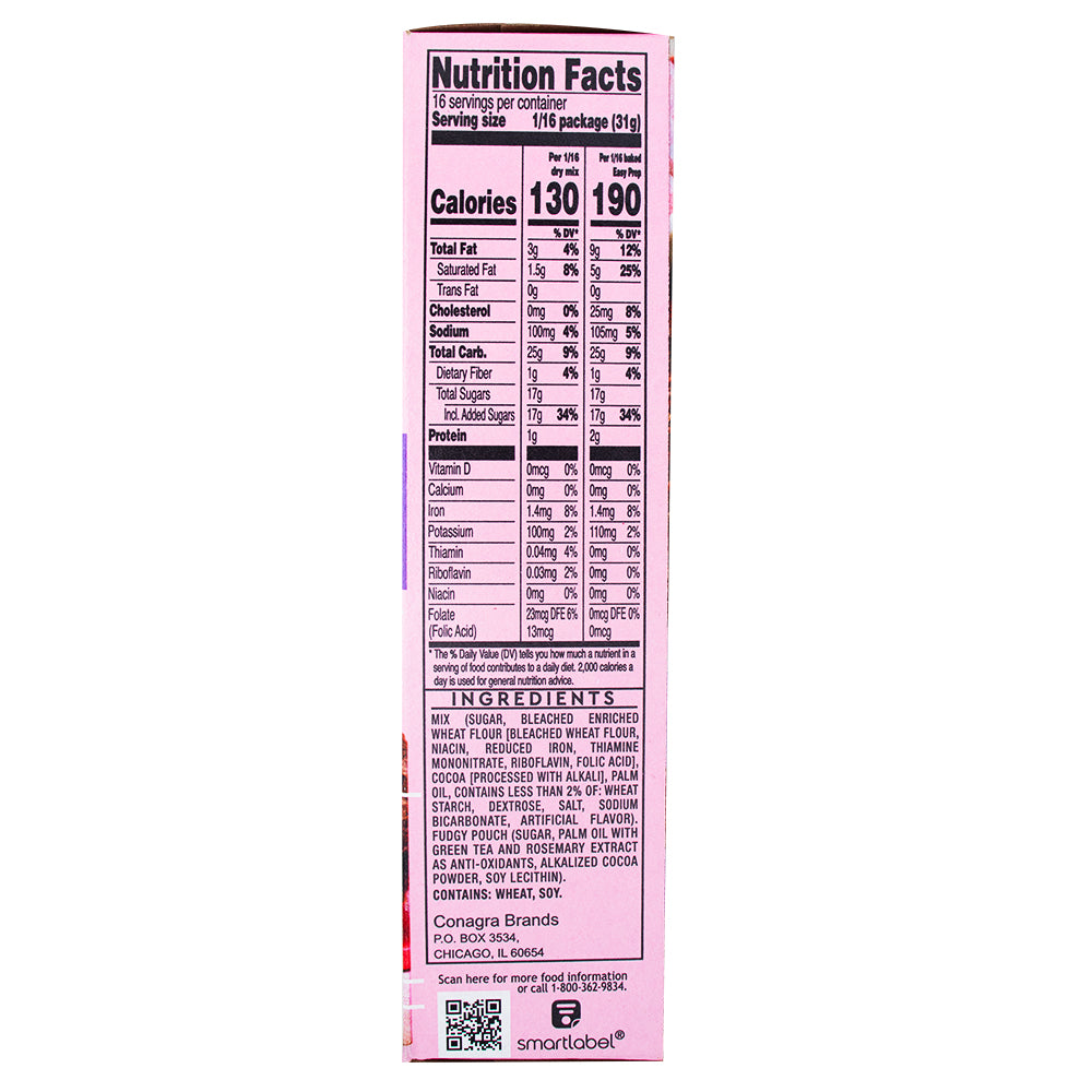 Dolly Parton Double Fudge Brownie Mix 17.6oz - 6 Pack Nutrition Facts Ingredients