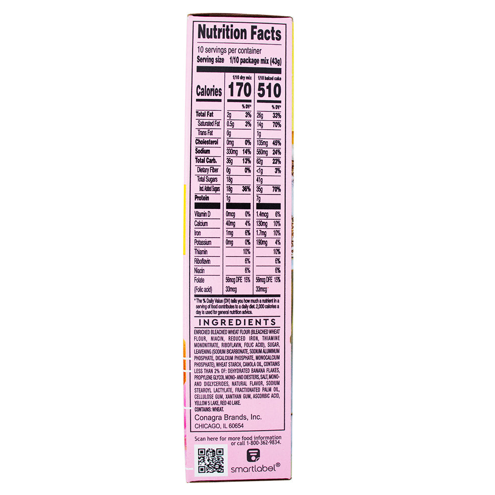 Doly Parton Banana Cake Mix 15.25oz - 6 Pack Nutrition Facts Ingredients\