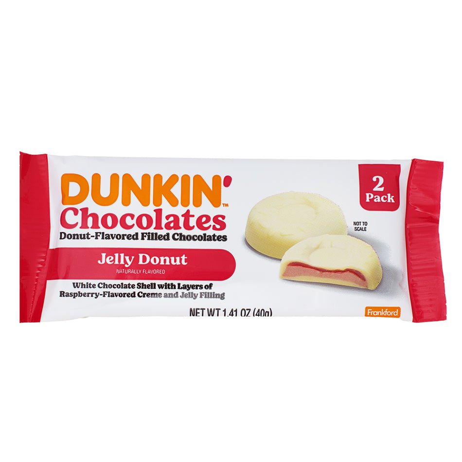 Dunkin' Chocolates Jelly Donut 2pk - 1.41oz - 28 Pack