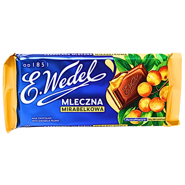 E. Wedel Milk Chocolate with Mirabelle Plum Filling 100g (Poland) - 20 Bars