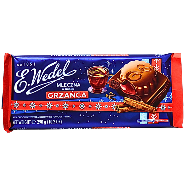 E. Wedel Milk Chocolate with Mulled Wine Flavour Filling 290g (Poland) - 12 Bars