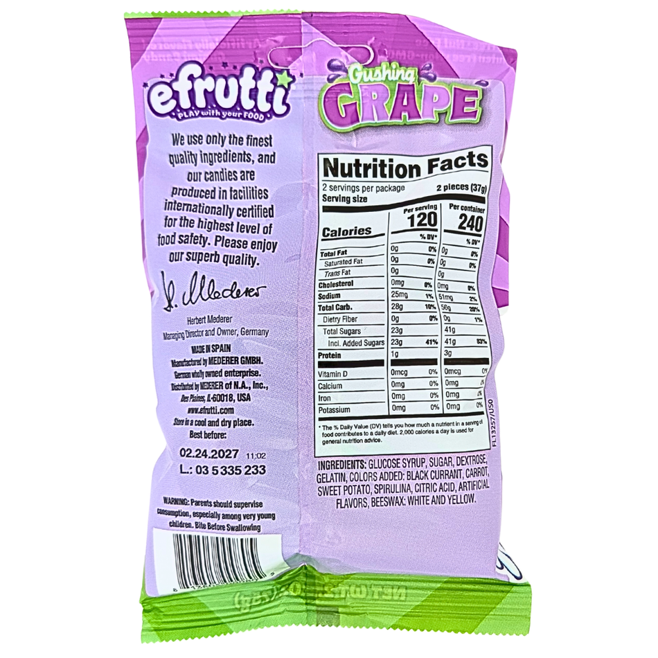 efrutti Gushing Grape 2.6oz - 12 Pack