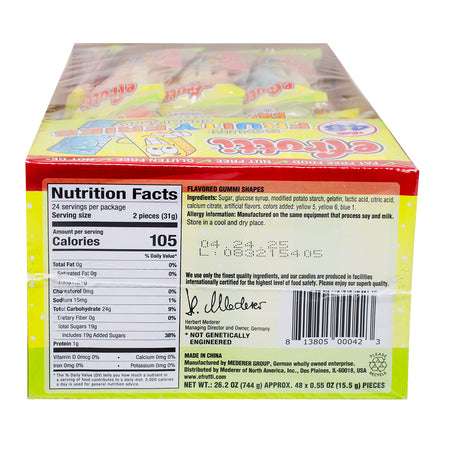 eFrutti Gummi Sour Fruity Fries - 48 Pack  Nutrition Facts Ingredients