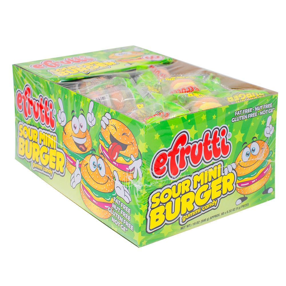 efrutti Gummi Sour Mini Burger - 60 Pack