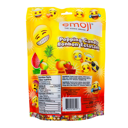 Emoji Popping Candy 75g - 24 Pack  Nutrition Facts Ingredients